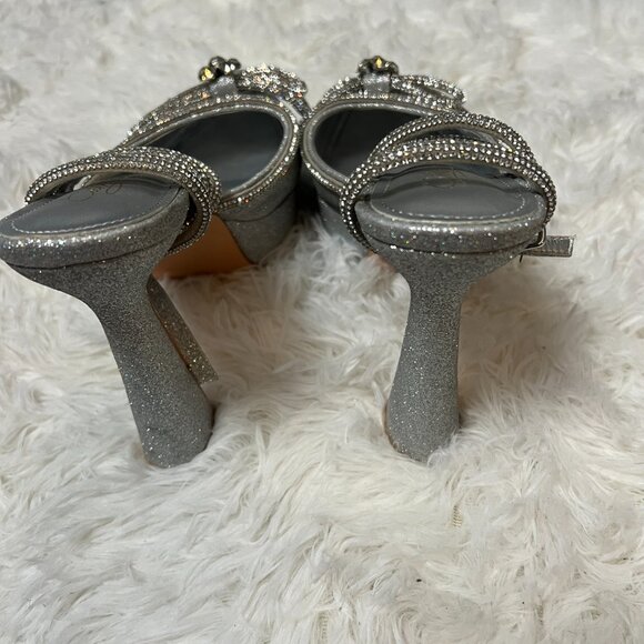 Silver Y2K Bow Heels - Picture 2 of 4